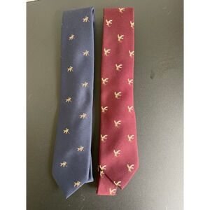 Redwood Neckties Set of 2 Silk Blend‎ Novelty Print Ties Horse Duck Pattern
